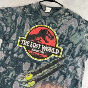 Vintage Jurassic Park The Lost World Shirt Mens Large Tie Dye 90s Graphic Tee